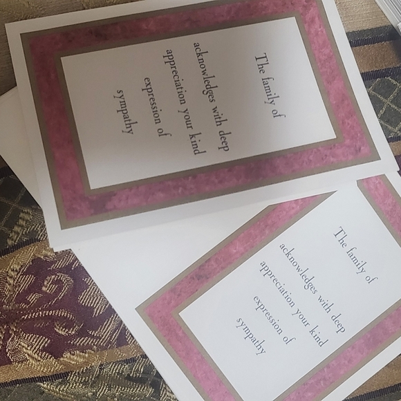 Sympathy appreciation funeral card w/envelope set - Picture 1 of 5